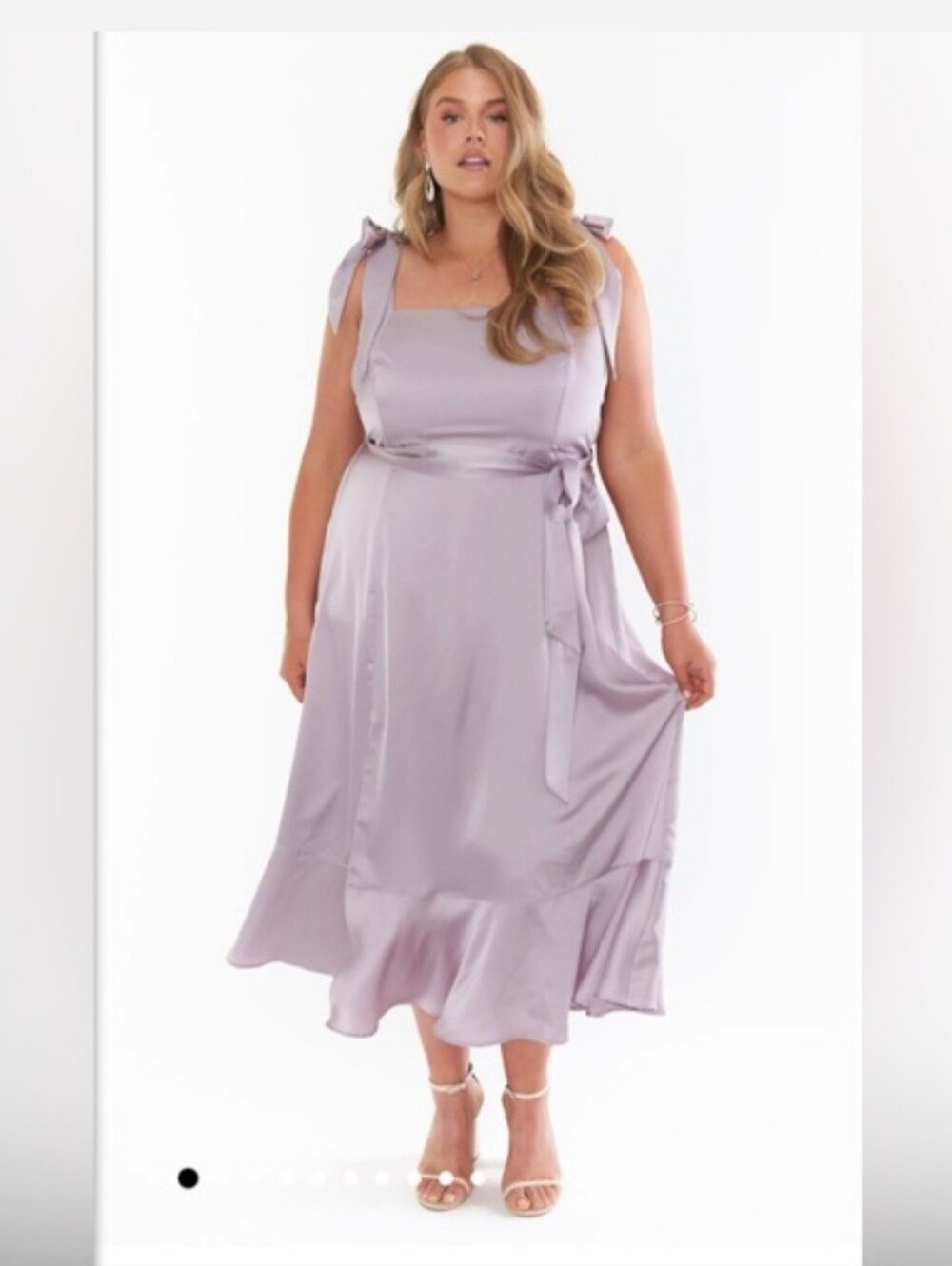 Show Me Your Mumu Claire Dusty Purple Satin Midi Dress Size XXL New Never Worn